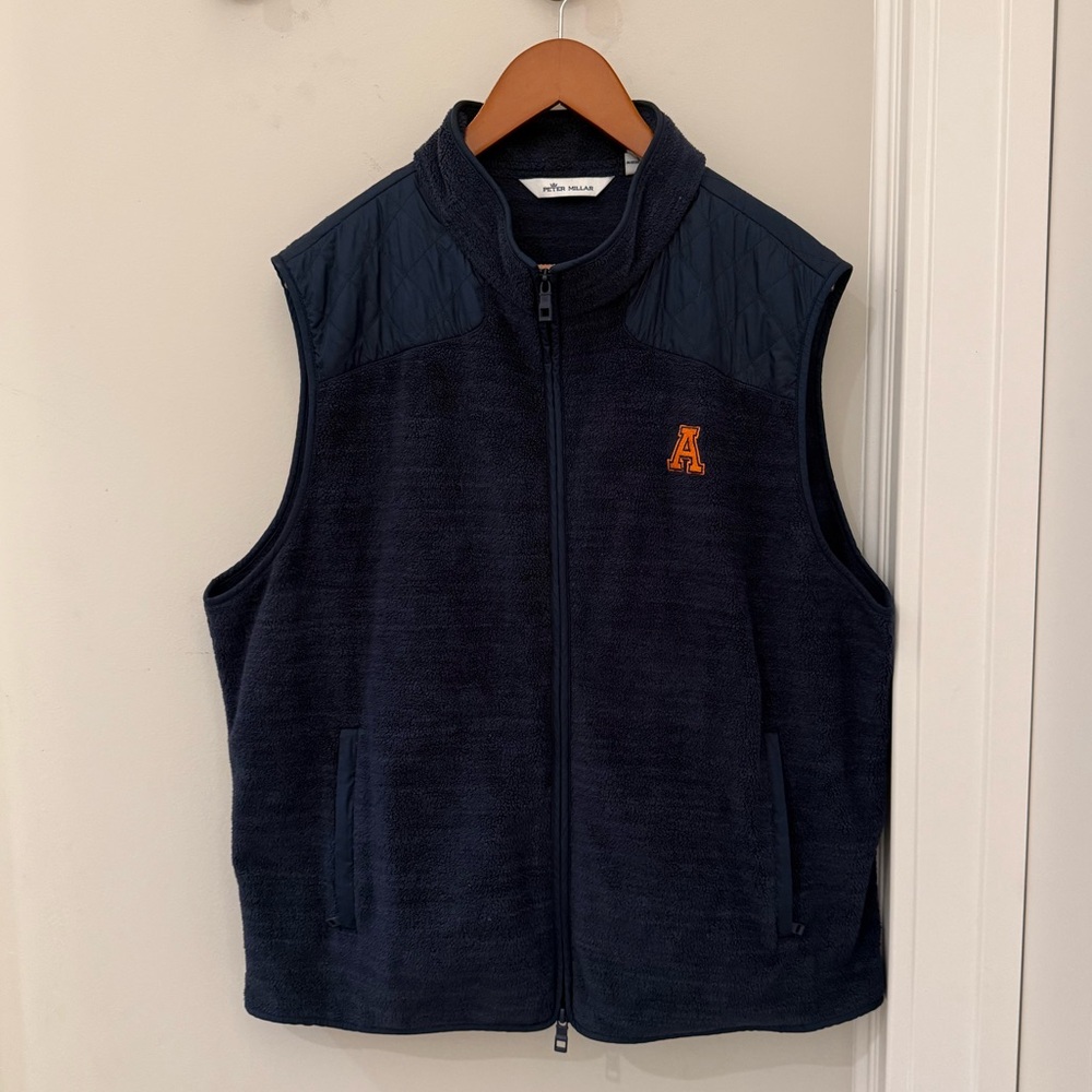 Peter Millar Auburn University Men’s Navy Performance Fleece Vest Jacket